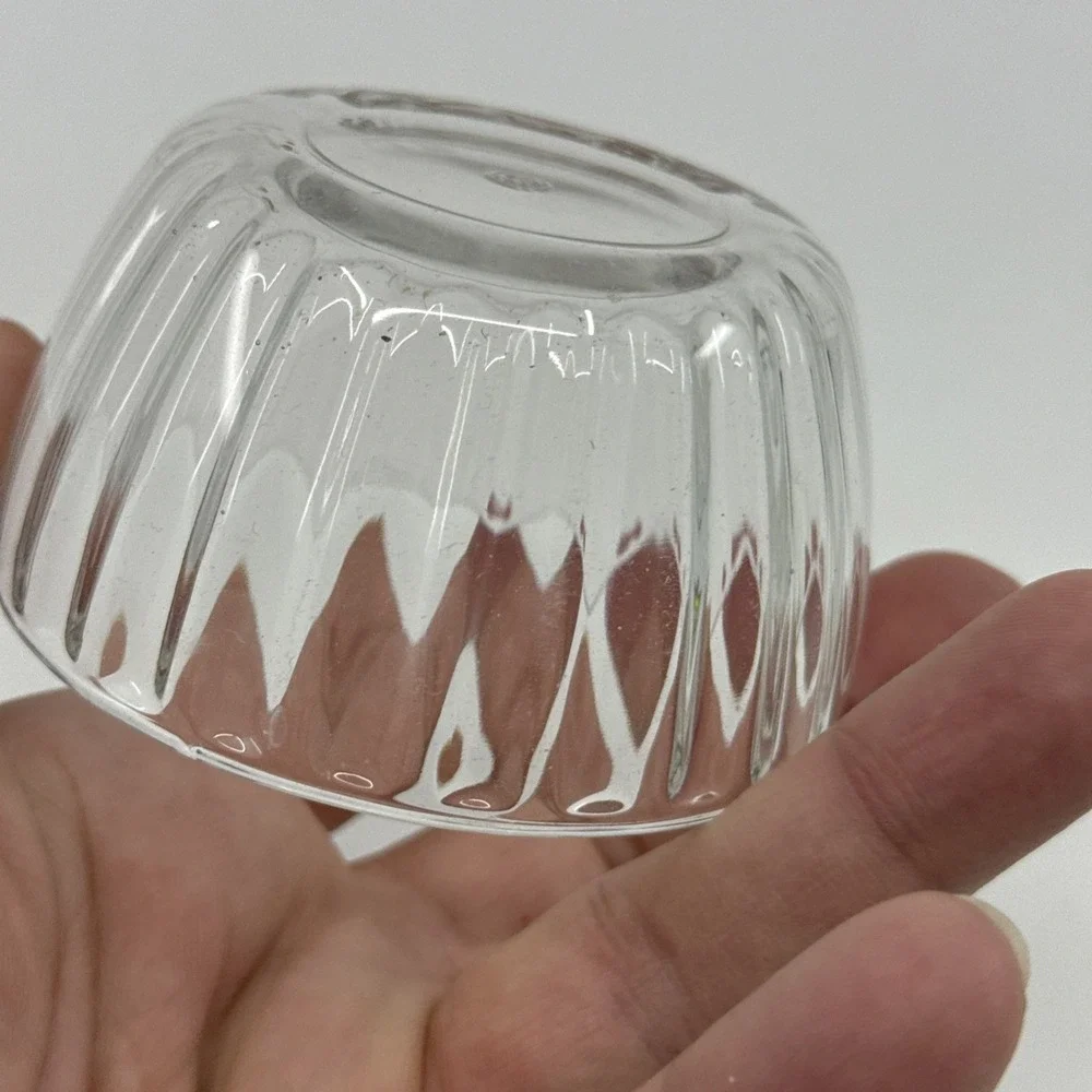 Crystal Glass Trinket Dish Etched Rose Lid Italian 2.5